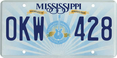 MS license plate OKW428