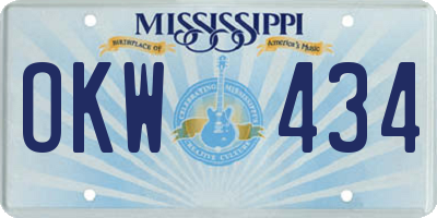 MS license plate OKW434