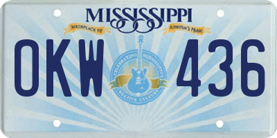 MS license plate OKW436