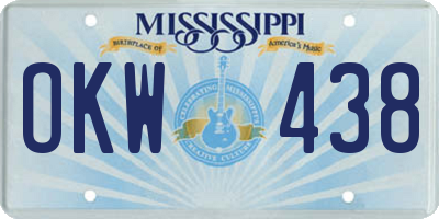 MS license plate OKW438