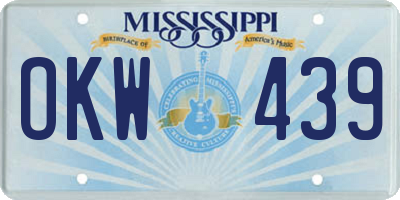 MS license plate OKW439