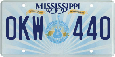 MS license plate OKW440
