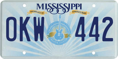MS license plate OKW442