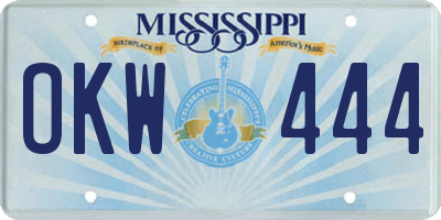 MS license plate OKW444