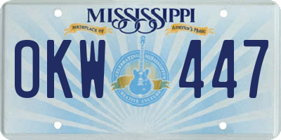 MS license plate OKW447