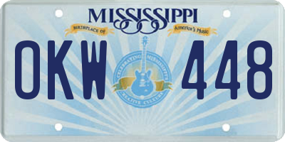 MS license plate OKW448