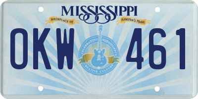 MS license plate OKW461