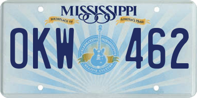 MS license plate OKW462