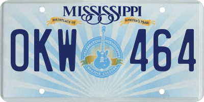 MS license plate OKW464
