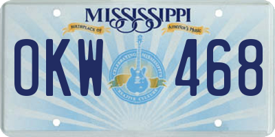 MS license plate OKW468