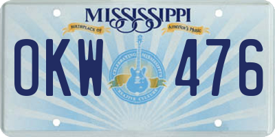 MS license plate OKW476