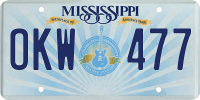 MS license plate OKW477