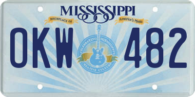 MS license plate OKW482