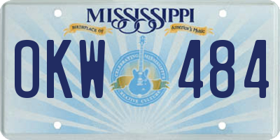 MS license plate OKW484