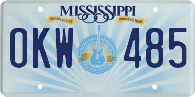 MS license plate OKW485
