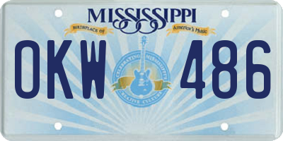 MS license plate OKW486
