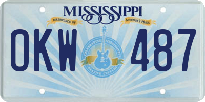MS license plate OKW487