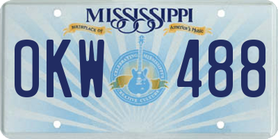 MS license plate OKW488