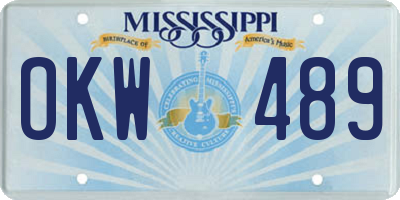 MS license plate OKW489