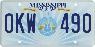 MS license plate OKW490