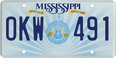 MS license plate OKW491
