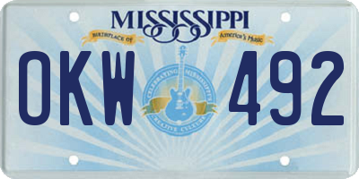 MS license plate OKW492