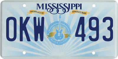 MS license plate OKW493