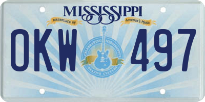 MS license plate OKW497