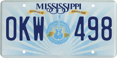 MS license plate OKW498