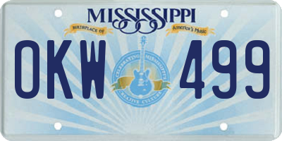 MS license plate OKW499