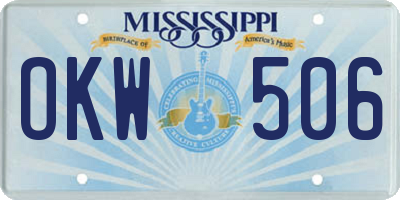MS license plate OKW506