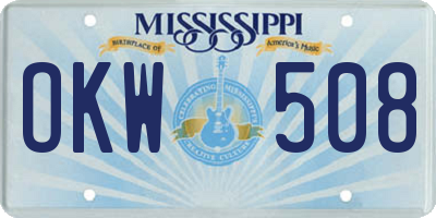 MS license plate OKW508