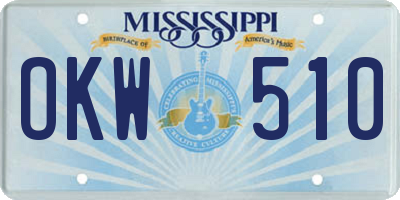 MS license plate OKW510