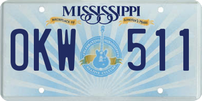 MS license plate OKW511