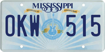 MS license plate OKW515