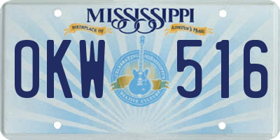 MS license plate OKW516