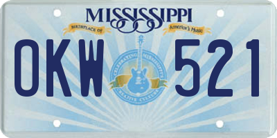 MS license plate OKW521