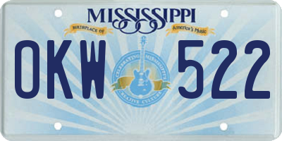 MS license plate OKW522