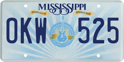 MS license plate OKW525