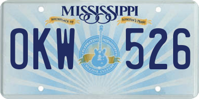 MS license plate OKW526