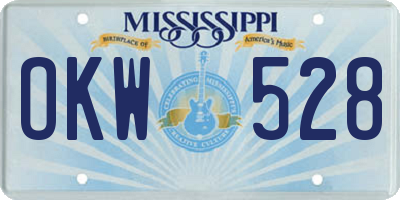 MS license plate OKW528