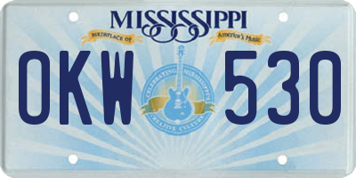 MS license plate OKW530