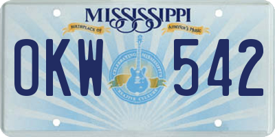 MS license plate OKW542