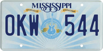 MS license plate OKW544
