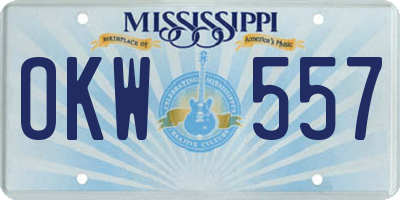 MS license plate OKW557