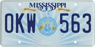 MS license plate OKW563