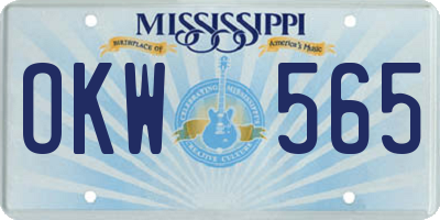 MS license plate OKW565
