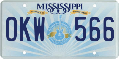 MS license plate OKW566