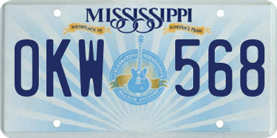 MS license plate OKW568