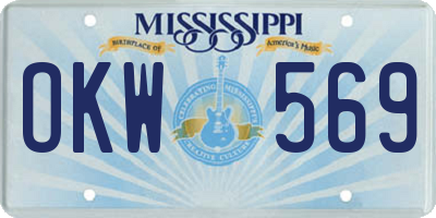 MS license plate OKW569